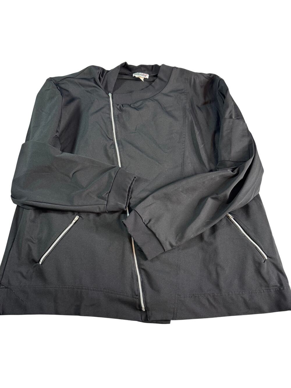 Chefwear Chef Jacket Coat Black Asymmetrical Zip Long Sleeve USA 2X Culinary